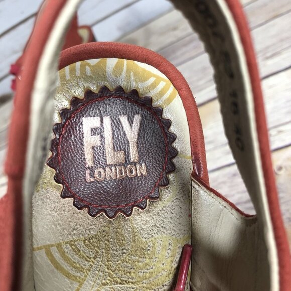 Fly London Ylfa Open Toe Wedge Sandals Womens Size 40 (9) Lace Up Red Slingback - Picture 9 of 12